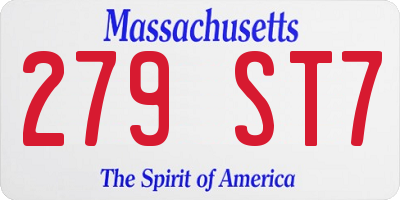 MA license plate 279ST7