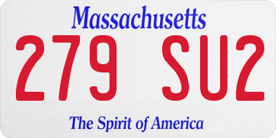 MA license plate 279SU2