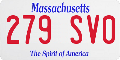 MA license plate 279SV0