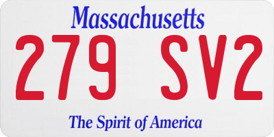 MA license plate 279SV2