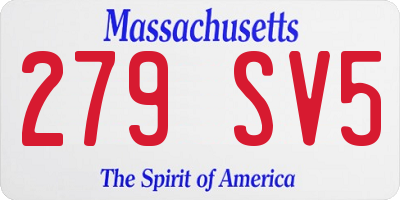 MA license plate 279SV5