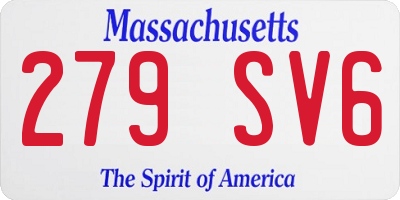 MA license plate 279SV6