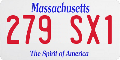 MA license plate 279SX1