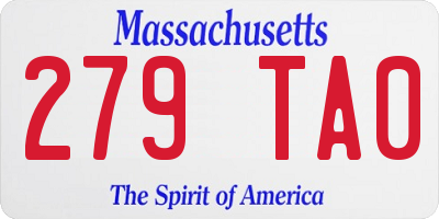 MA license plate 279TA0