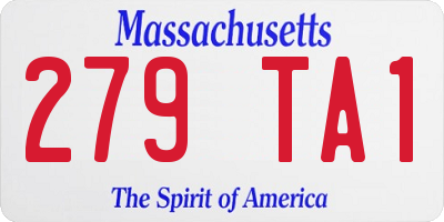 MA license plate 279TA1