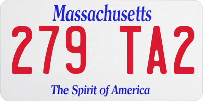 MA license plate 279TA2