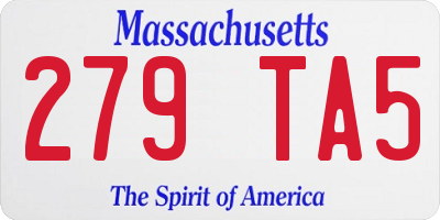 MA license plate 279TA5