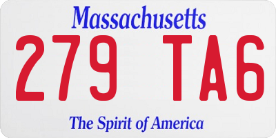 MA license plate 279TA6