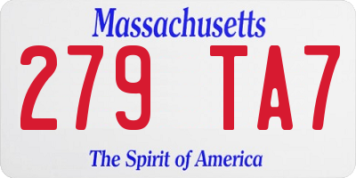 MA license plate 279TA7