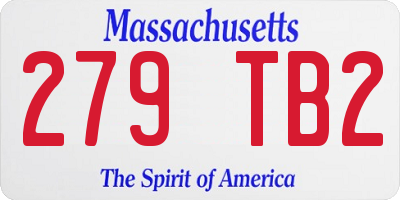 MA license plate 279TB2