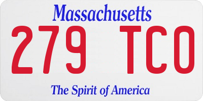 MA license plate 279TC0