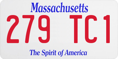 MA license plate 279TC1