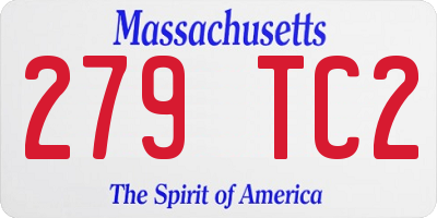 MA license plate 279TC2