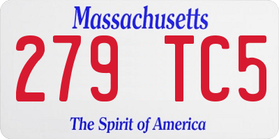 MA license plate 279TC5