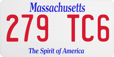 MA license plate 279TC6
