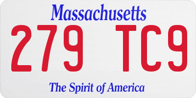 MA license plate 279TC9