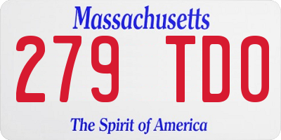 MA license plate 279TD0