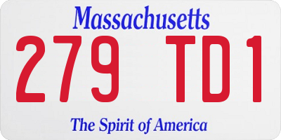 MA license plate 279TD1