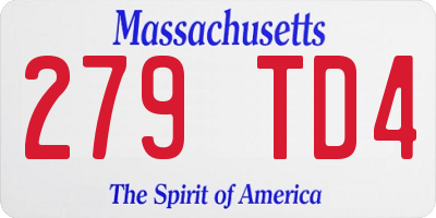 MA license plate 279TD4