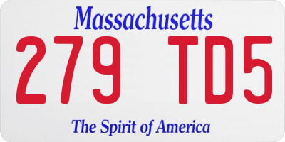MA license plate 279TD5