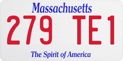 MA license plate 279TE1