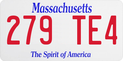 MA license plate 279TE4
