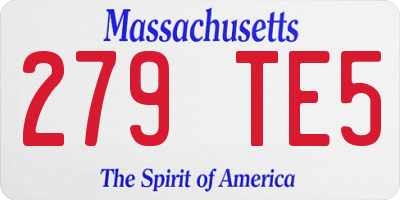 MA license plate 279TE5