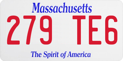 MA license plate 279TE6