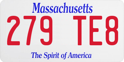 MA license plate 279TE8