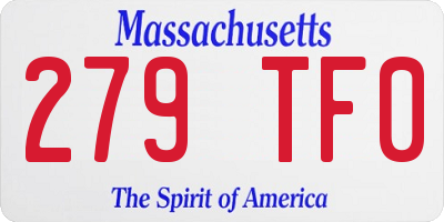 MA license plate 279TF0