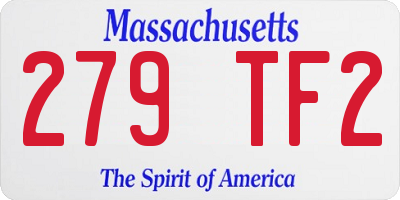 MA license plate 279TF2