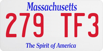 MA license plate 279TF3