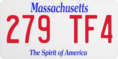 MA license plate 279TF4