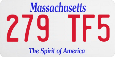 MA license plate 279TF5