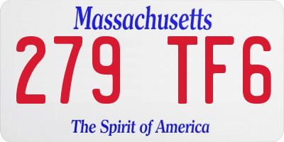 MA license plate 279TF6