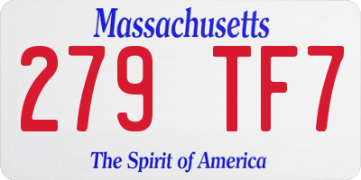 MA license plate 279TF7