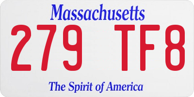 MA license plate 279TF8