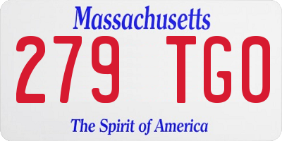 MA license plate 279TG0