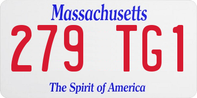 MA license plate 279TG1