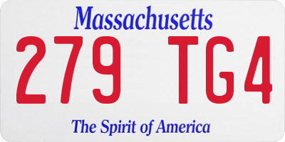 MA license plate 279TG4