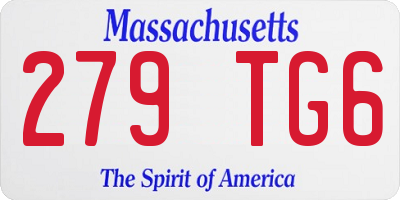MA license plate 279TG6