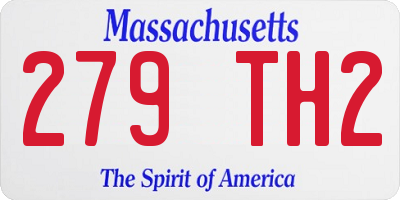 MA license plate 279TH2