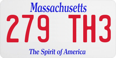 MA license plate 279TH3