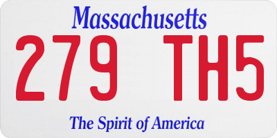MA license plate 279TH5
