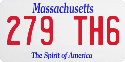 MA license plate 279TH6