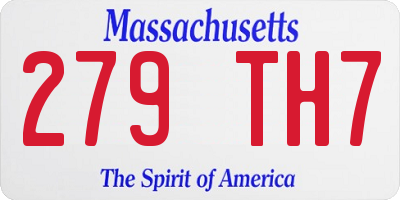 MA license plate 279TH7