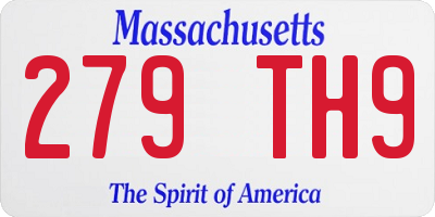 MA license plate 279TH9