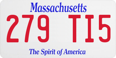 MA license plate 279TI5