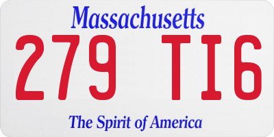 MA license plate 279TI6