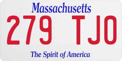 MA license plate 279TJ0